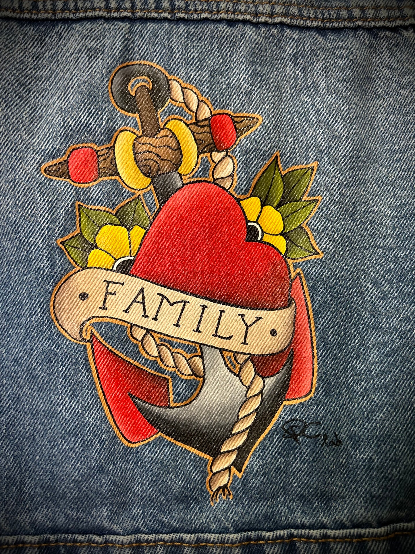 Giacca jeans bambino traditional tattoo Family